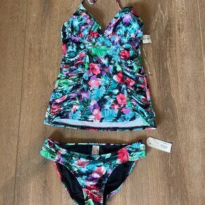 Arizona Jean CO. Tropical Tankini and Bikini Bottoms -- Size Medium --NWT
